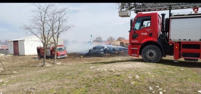 Alevler 100’e Yakın Saman Balyasını Küle Çevirdi