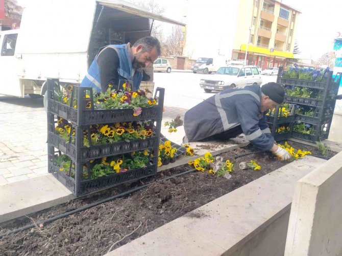 Çiçeklerle Donatılan Bünyan, Rengarenk Oldu