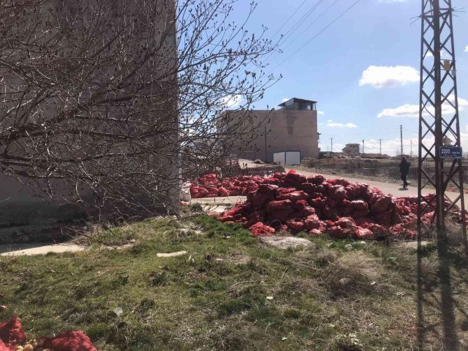 Başkent’te Yol Kenarına Atılmış Yüzlerce Çuval Soğan Bulundu