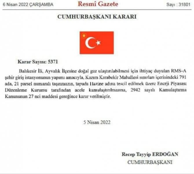 Doğalgaz İçin Kamulaştırmalar Başladı