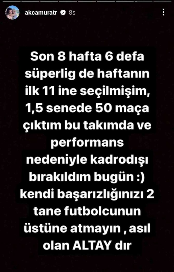 Murat Akça, Kadro Dışı Bırakılmasına Tepki Gösterdi