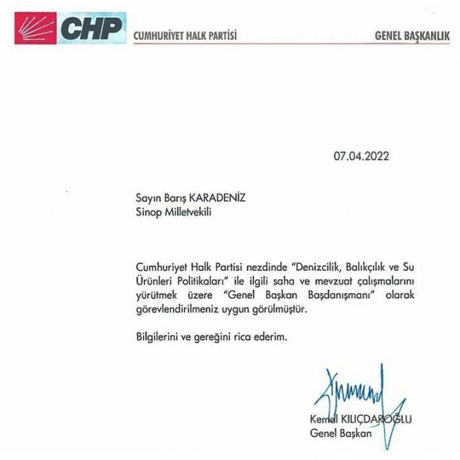 Milletvekili Karadeniz, Baş Danışman Oldu