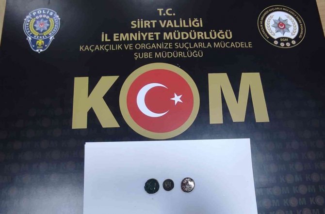 Siirt’te 3 Adet Tarihi Eser Niteliğinde Sikke Ele Geçirildi