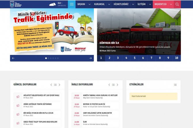 Ankara Büyükşehir Belediyesi’nin Web Sitesi Yenilendi