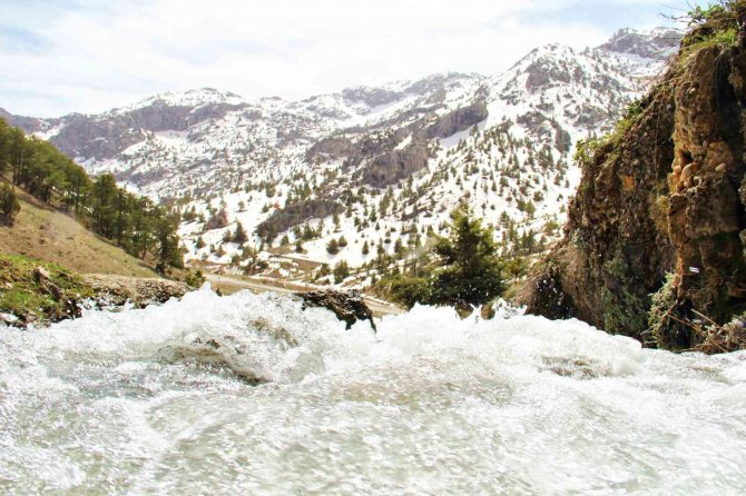 Kahramanmaraş’ta Karların Erimesi İle Şelaleler Coştu