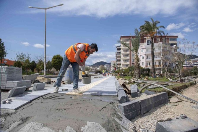 Anamur’da Yol Yapım Çalışmaları Sürüyor