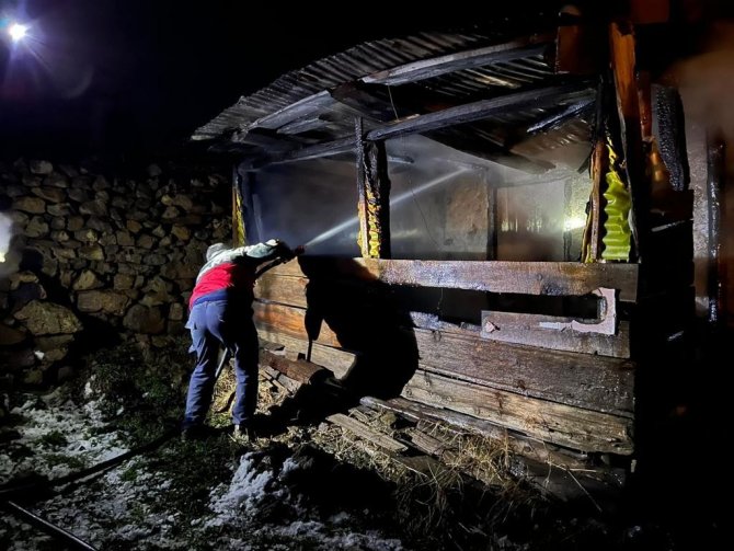 Artvin’de Gece Çıkan Yangında İki Katlı Ev Kullanılamaz Hale Geldi