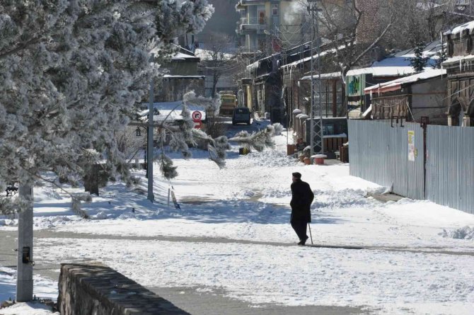 Kars Eksi 13 İle Dondu, Ağaçlar Kırağı Tuttu