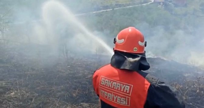 Sakarya’da Arazide Korkutan Yangın: Evlere Metreler Kala Söndürüldü