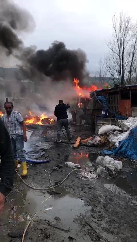 Samsun’da Ahır Yangını