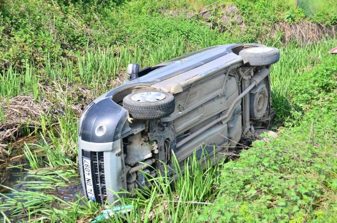 Devrilen Bidonu Düzeltirken Kaza Yaptı