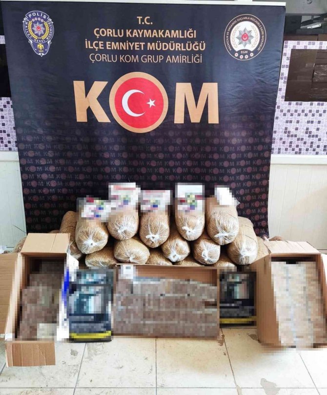 Çorlu’da Kaçak Sigara Ve İçki Operasyonu
