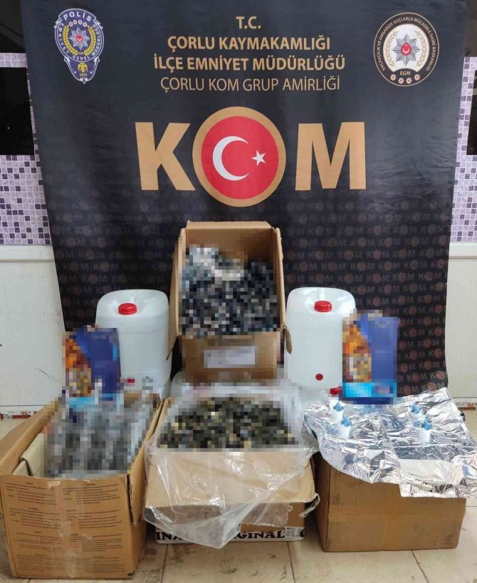 Çorlu’da Kaçak Sigara Ve İçki Operasyonu