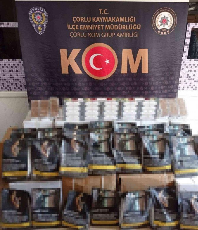 Çorlu’da Kaçak Sigara Ve İçki Operasyonu