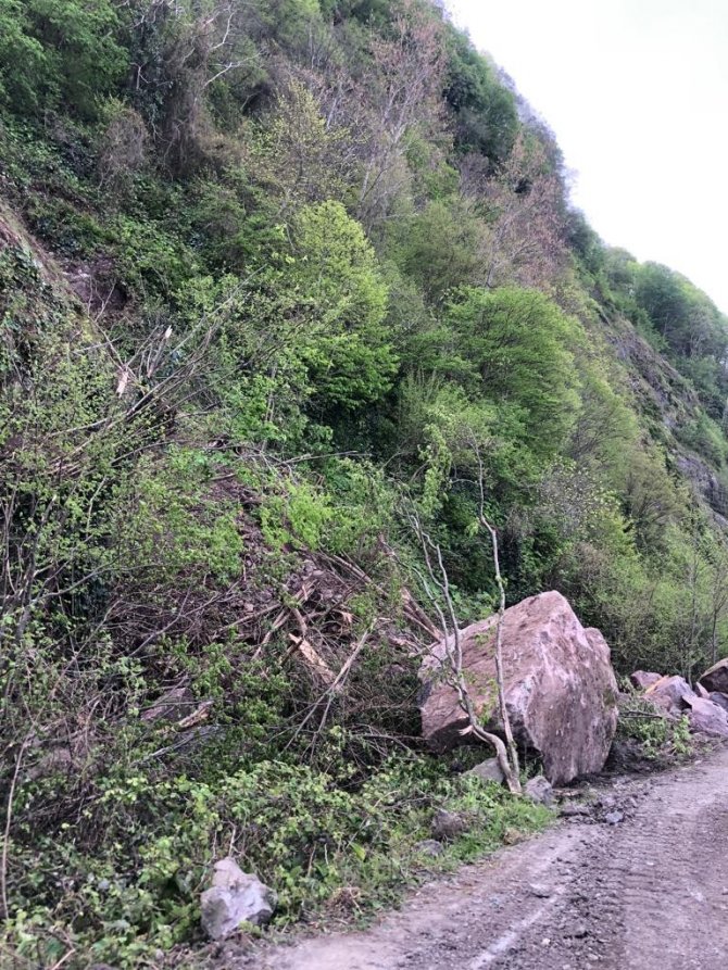 Yamaçtan Kopan Kaya Parçaları Temizlendi, Hopa-kemalpaşa Karayolu Ulaşıma Açıldı