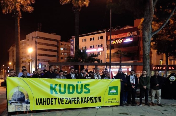İ̇srail’in Mescid-i Aksa’ya Yönelik Çirkin Saldırısı Denizli’de Protesto Edildi