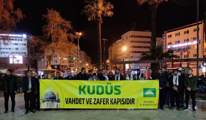 İ̇srail’in Mescid-i Aksa’ya Yönelik Çirkin Saldırısı Denizli’de Protesto Edildi