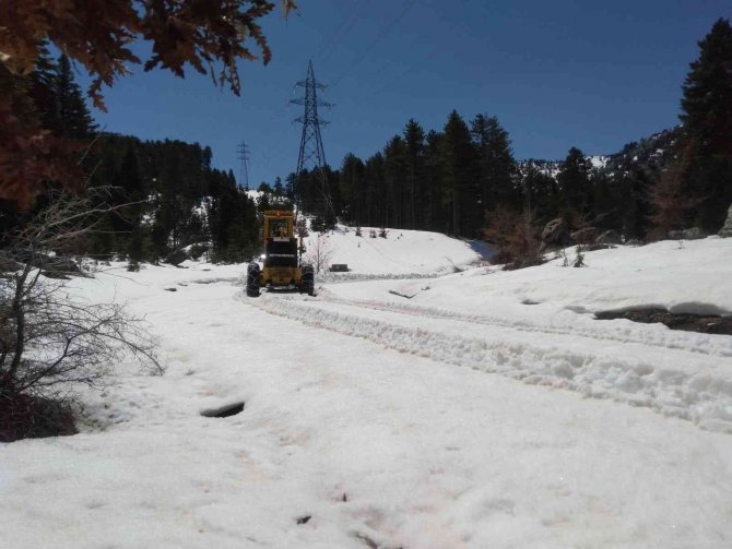 Yaylalarda Yollar Kardan Temizlendi