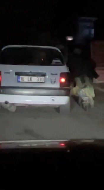Bursa’da Bisiklet Sürücüsünün Tehlikeli Yolculuğu Kameralarda