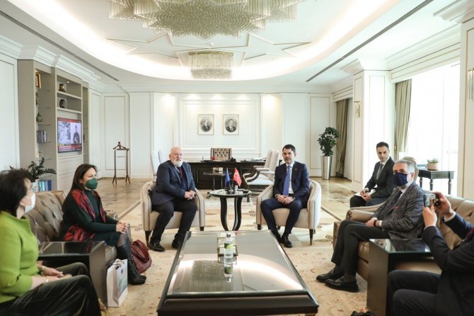 Bakan Kurum, Ab Komisyonu Başkan Yardımcısı Timmermans’ı Kabul Etti