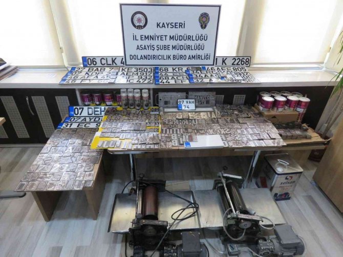 Kayseri’de Sahte Plaka İmalathanesine Operasyon