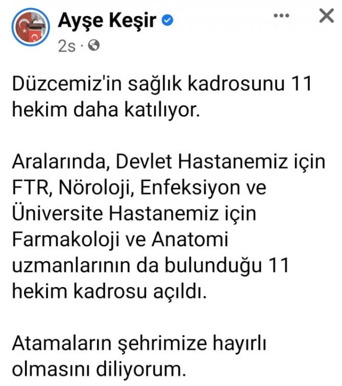 Düzce’ye 11 Hekim Atandı