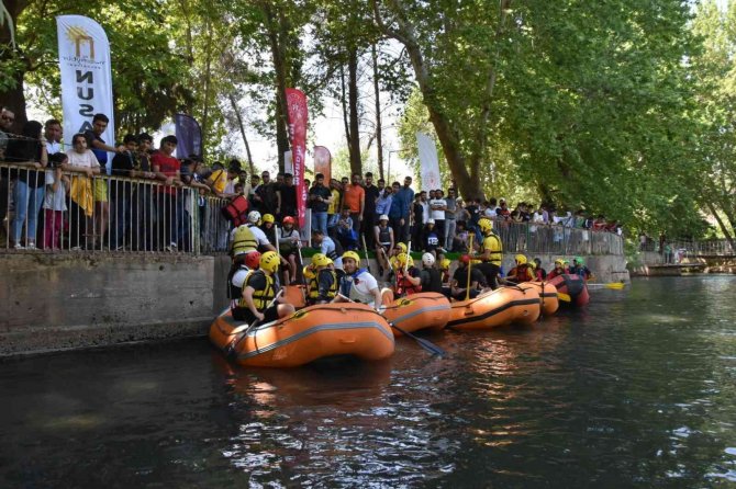 Nusaybin’de Düzenlenen Rafting Okul Sporları Yarışı Başladı