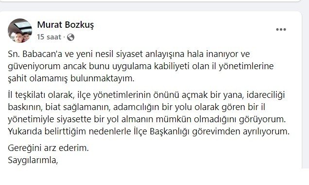 Deva Partisi’nde Şok İstifa