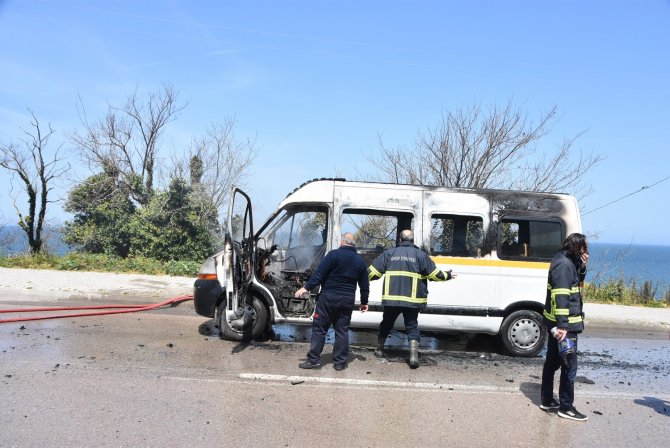 Sinop’ta Okul Servisi Yangını