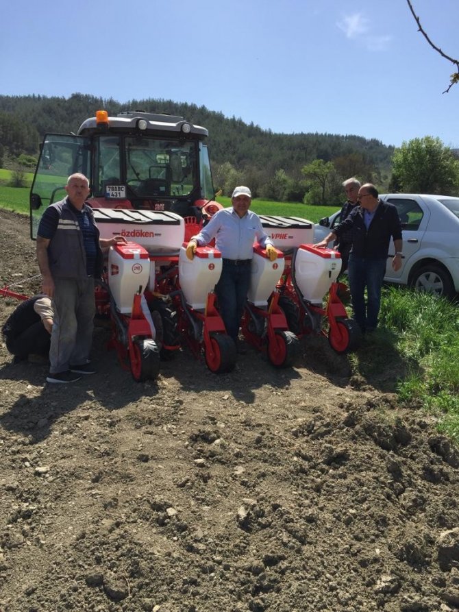 Yağlık Ayçiçeği Tohumları Toprakla Buluştu