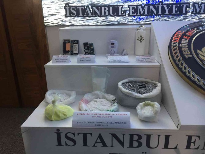 Hücre Evinde Ele Geçirilen Patlayıcılar Emniyette Sergilendi