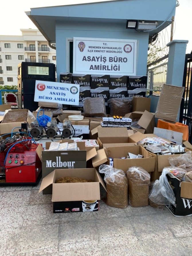İ̇zmir’de İki Ayrı Adrese Kaçak Tütün Operasyonu: 3 Gözaltı