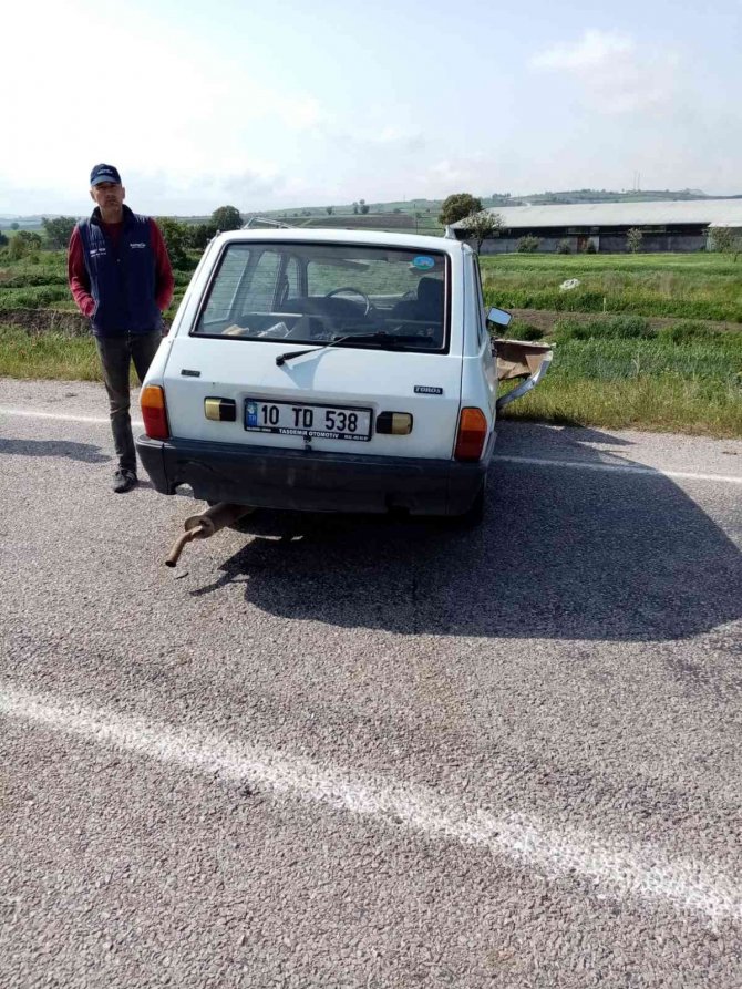 Manyas’ta Trafik Kazası 2 Yaralı