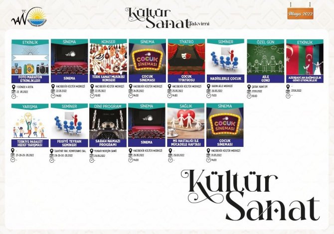 Van Büyükşehir Belediyesi Mayıs Ayı Kültür-sanat Takvimini Yayınladı