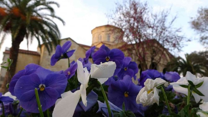 Trabzon’daki Ayasofya Camii Rengarenk