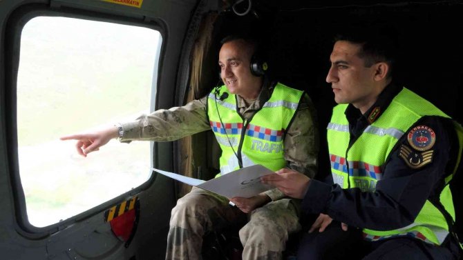 Bingöl’de Bayramda Helikopter Destekli Trafik Denetimi