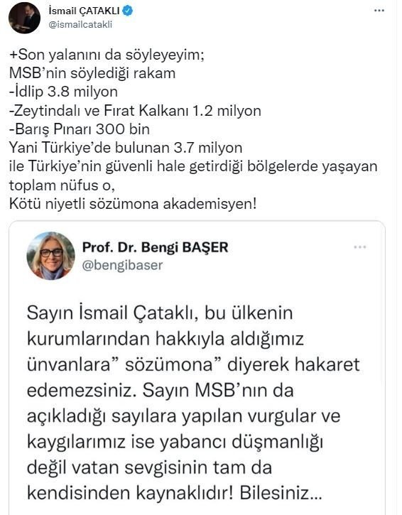 İ̇çişleri Bakan Yardımcısı Çataklı’dan Başer’in İddialarına Cevap: “Söylediği 8 Milyon Suriyeli Seçmen Yalanını Savunamayacak Kadar Cesaretsiz”