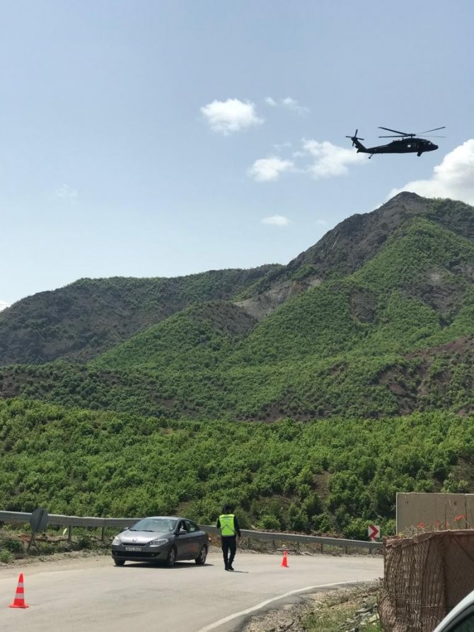 Tunceli’de Helikopterli Trafik Denetimi