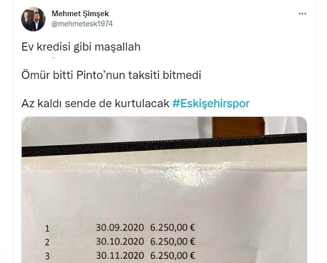 Eskişehirspor Başkanı Mehmet Şimşek’ten Kararlılık İçeren Paylaşım