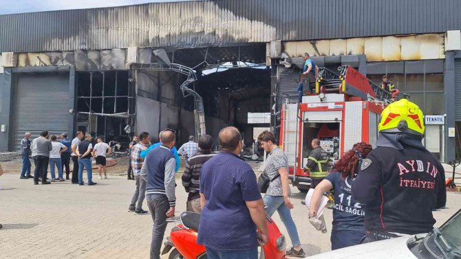 Nazilli Osb’deki Yangında 4 İş Yeri Ve Bir Araç Zarar Gördü