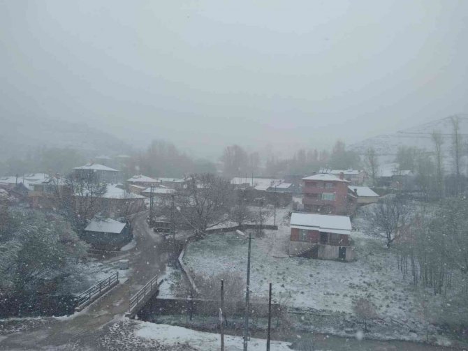Pülümür İlçesine Mayıs Ayında Kar Yağdı