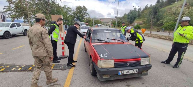 Tunceli’de Havadan Ve Karadan Trafik Denetimi