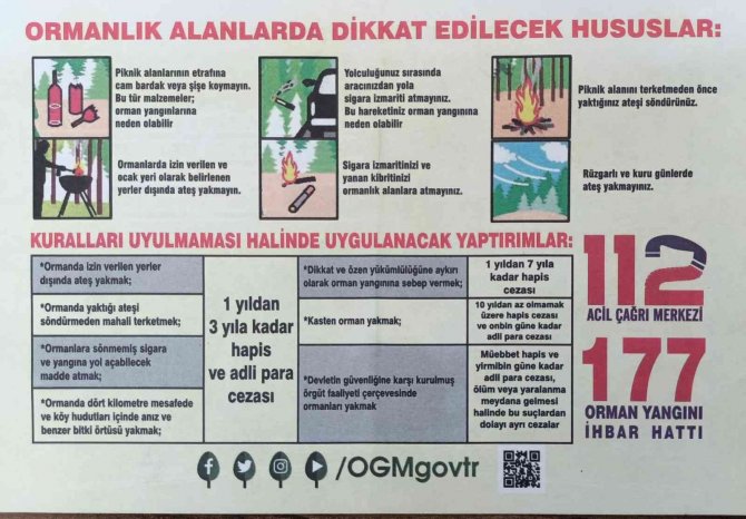 Köyceğiz’de Orman Yangınlarına Broşürlü Uyarı