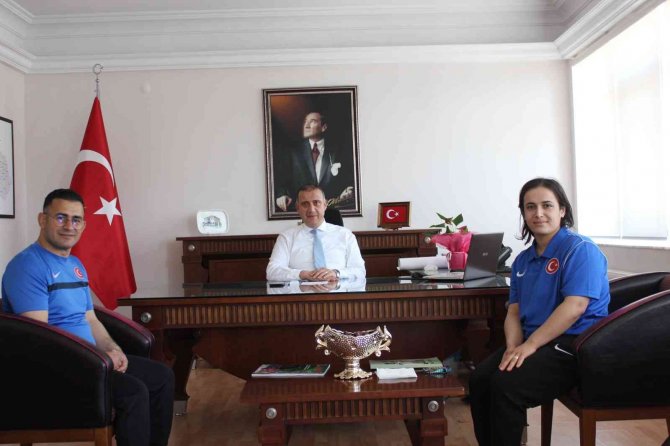 Sökeli Milli Sporcu Yadigar Talayhan, Kaymakam Güney’le Görüştü
