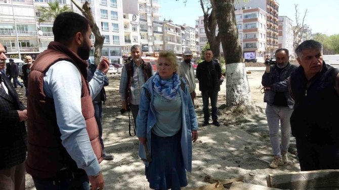 Ağacın Kökünün Betonla Kapatılmasına Karşı Çıkan Çevreci Keserle Betonu Kırdı