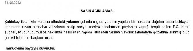 Aşevindeki Kadınların Videosunu İzinsiz Çeken Şahıs Gözaltına Alındı