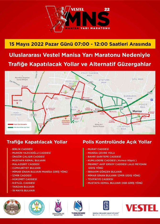 Manisa’yı Uluslararası Vestel Manisa Yarı Maratonu Heyecanı Sardı