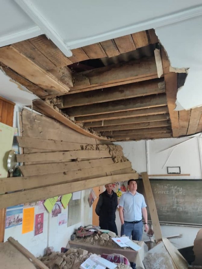 Kırgızistan’da Bir Okulun Tavanı Düştü: 1 Yaralı