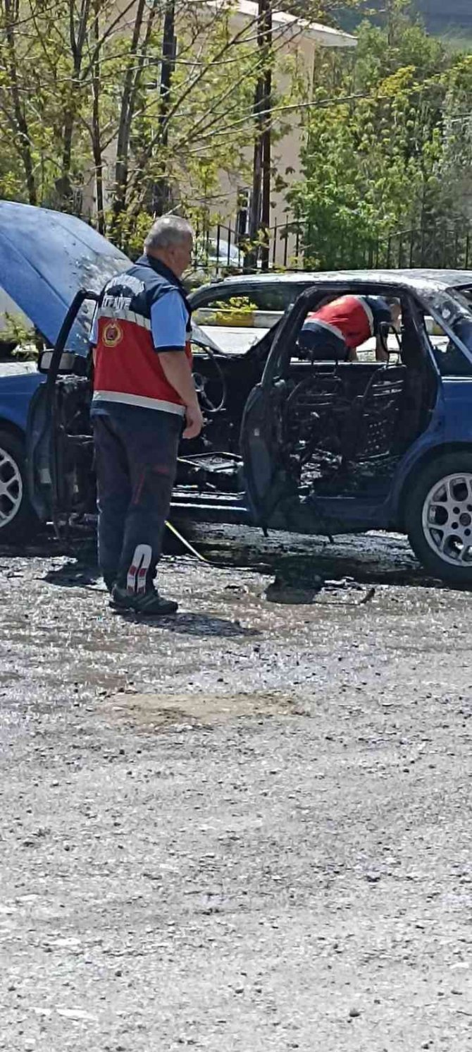 Van’da Park Halindeki Otomobil Alev Alev Yandı