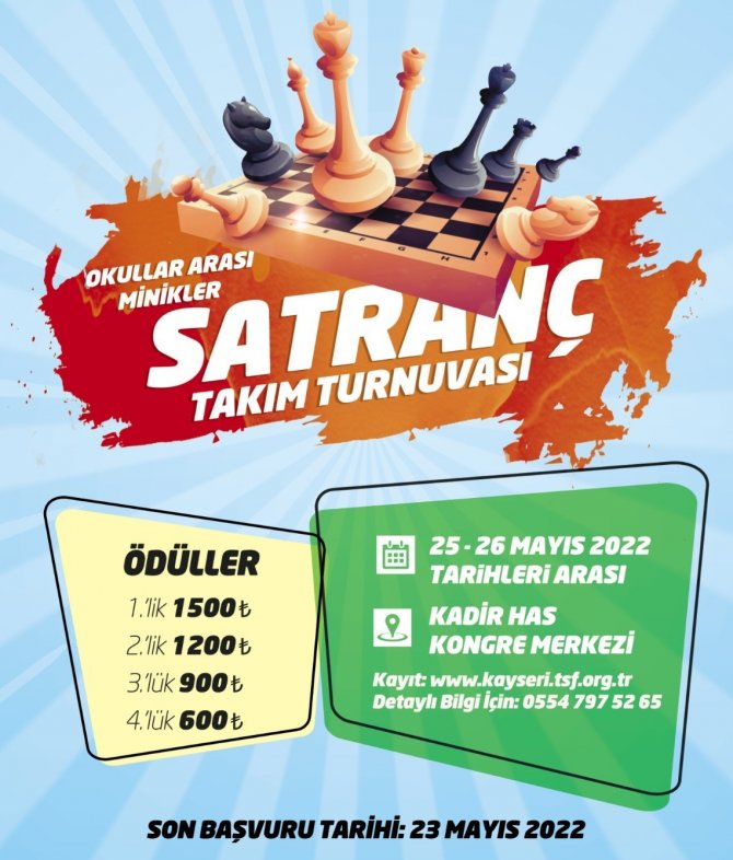 Kocasinan’da İlkokullar Arası Ödüllü Satranç Takım Turnuvası Başlıyor